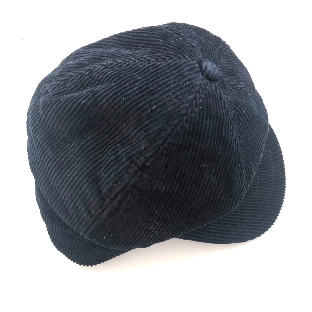 GAP Tween Black Corduroy Kids Trucker Hat with Flaps
